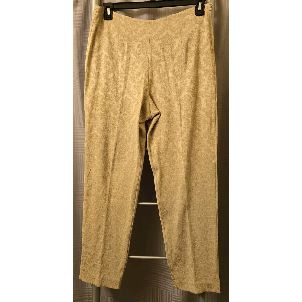 Chico's Design Pants Womens 2 Gold Jacquard Damask Dress Pants (Fits 33x28)